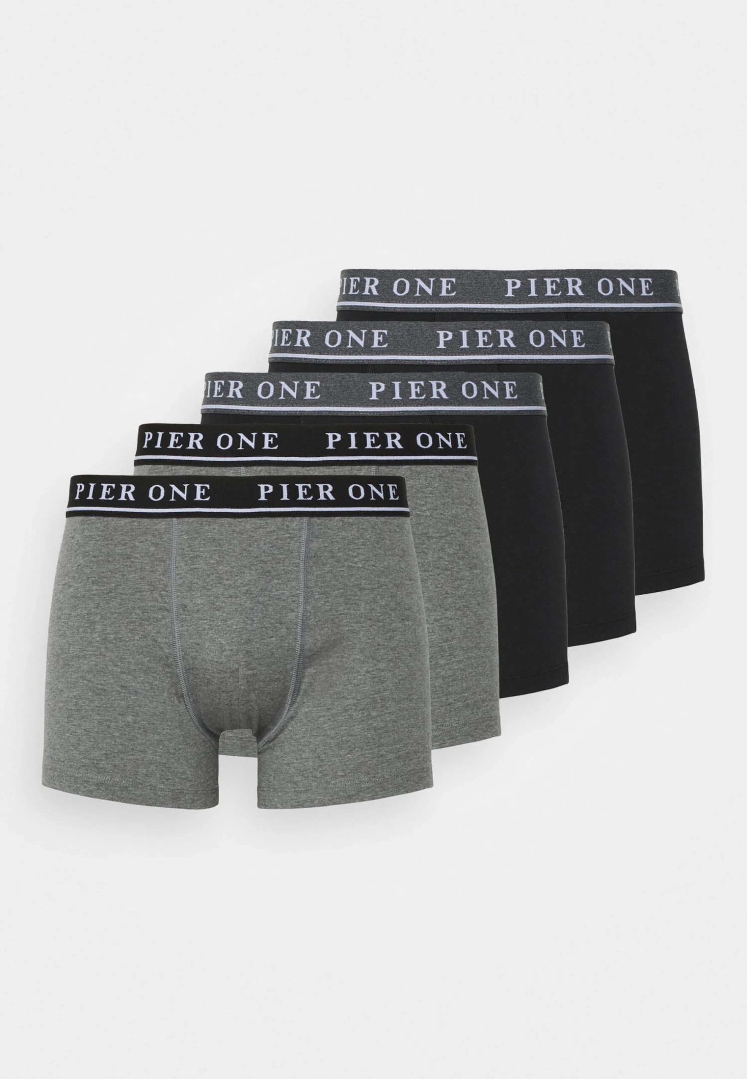 Pier One 5 Pack - Onderbroeken -Black/Mottled Dark Grey 3 Pier One 5 Pack - Onderbroeken -Black/Mottled Dark Grey