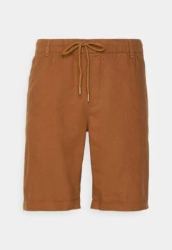 Pier One Linen Blend Drawcord Shorts- Shorts - Brown -Pier One 1ea4e2e885224bdf9790c588673025ff