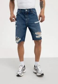Pier One Jeansshort - Dark Blue Denim