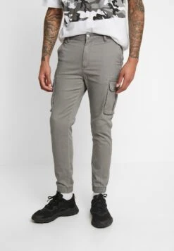 Pier One Cuffed Skinny Trouser- Cargobroek - Grey
