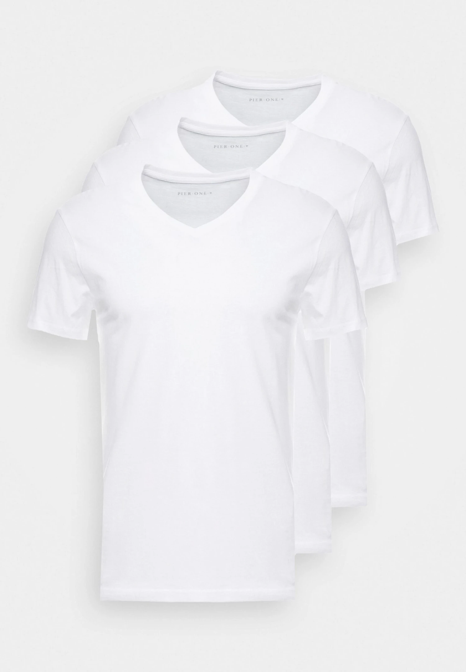 Pier One 3 Pack- T-Shirt Basic - White 7 Pier One 3 Pack- T-Shirt Basic - White - Afbeelding 5